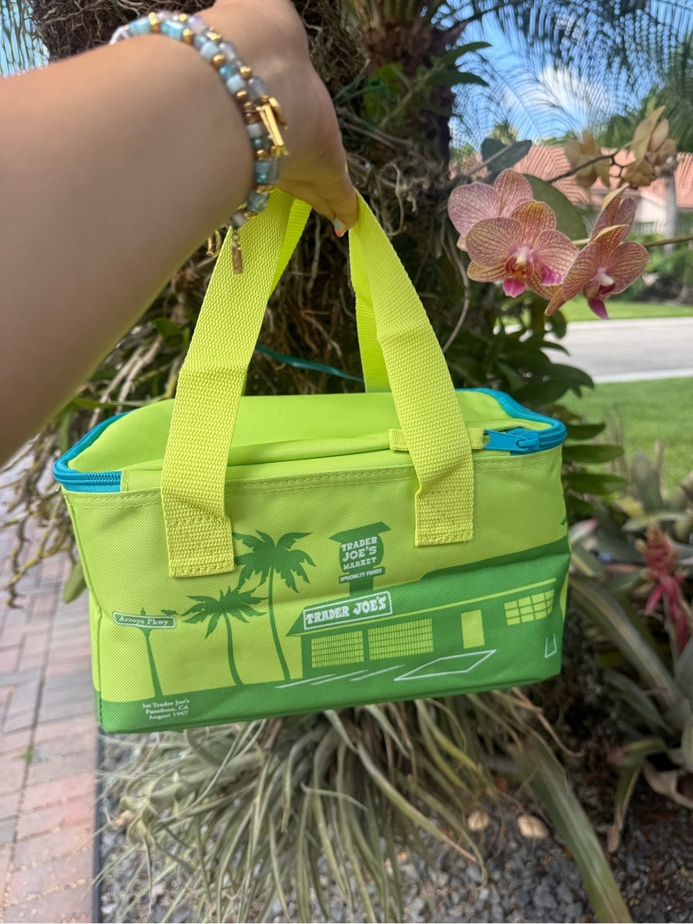 NWT | Trader Joe's Lime Green Mini Insulated Bag - Picture 3 of 8